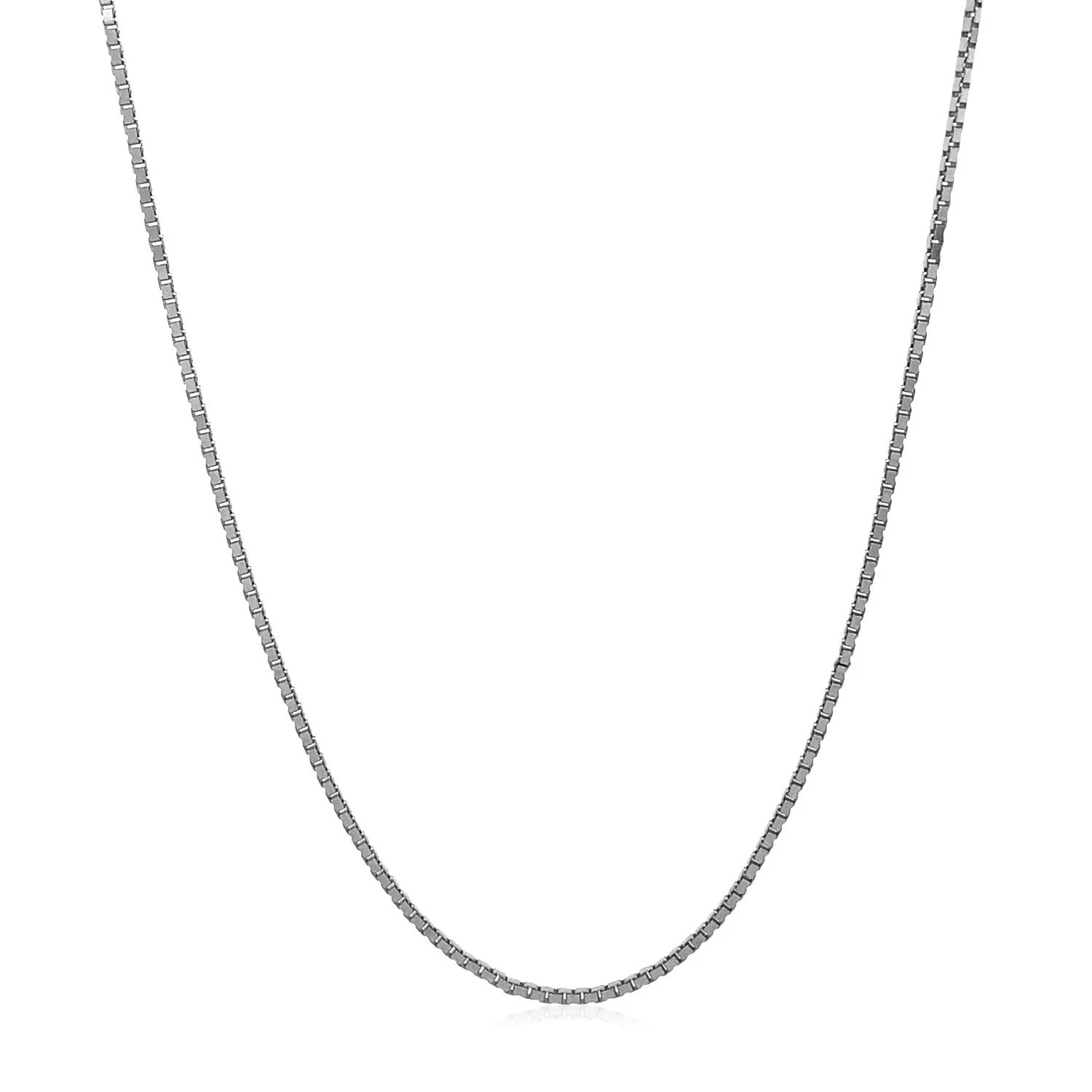 14k White Gold Adjustable Box Chain (1.10 mm) - Image 2