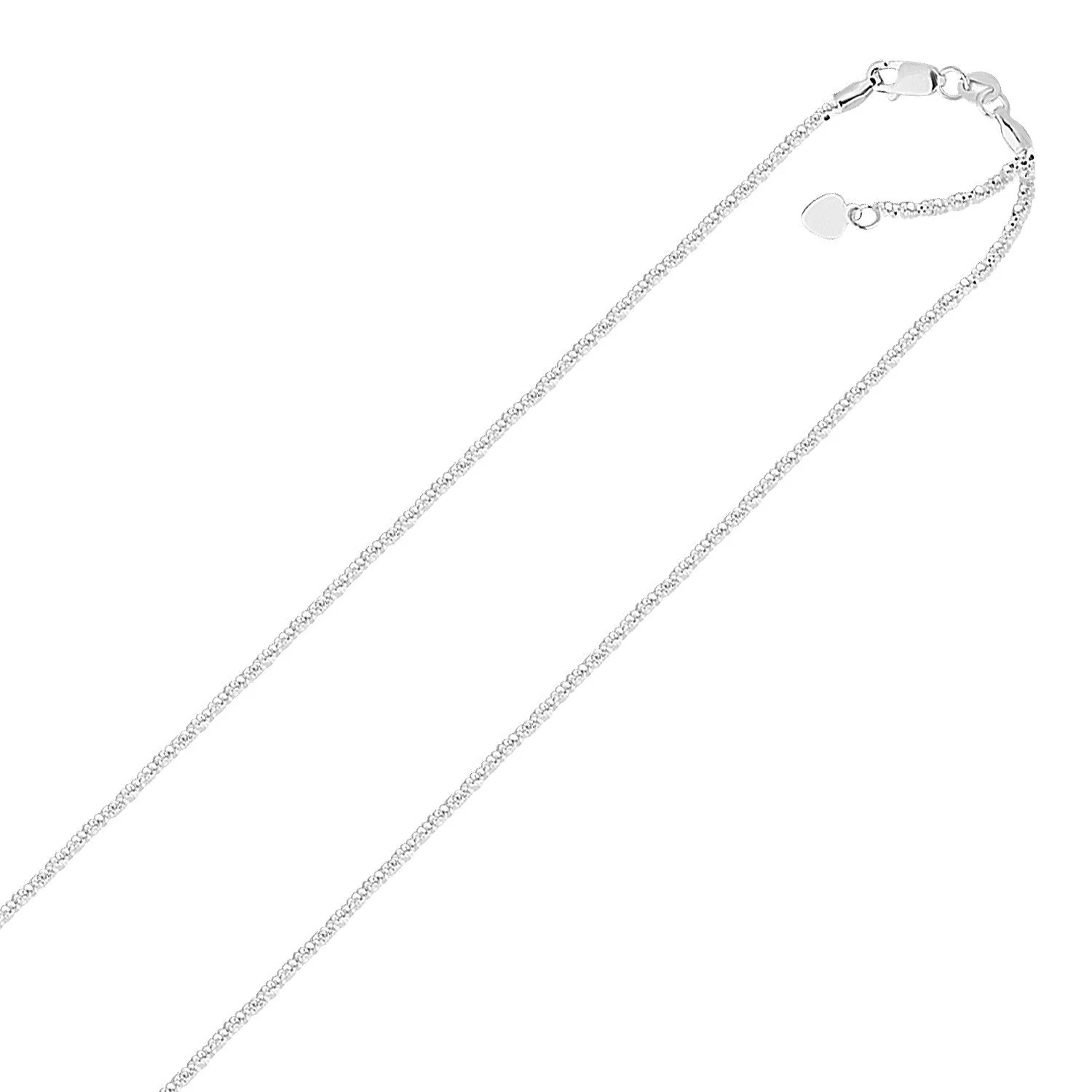14k White Gold Adjustable Sparkle Chain 1.5mm - Image 3