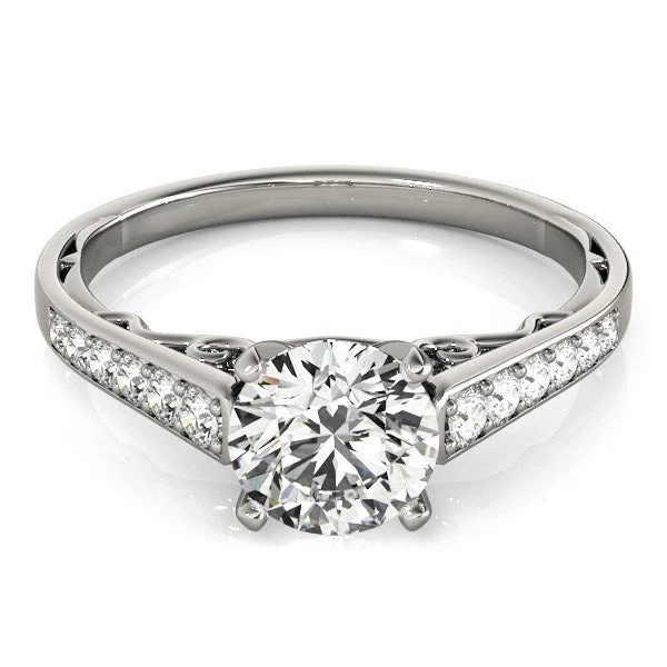 14k White Gold Cathedral Design Diamond Engagement Ring (1 1/4 cttw) - Image 2