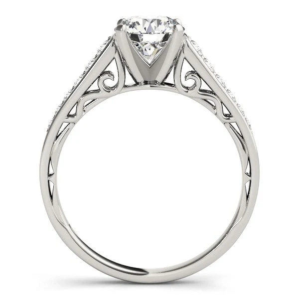 14k White Gold Cathedral Design Diamond Engagement Ring (1 1/4 cttw) - Image 8