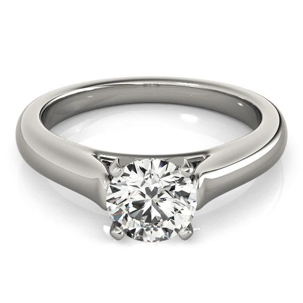 14k White Gold Cathedral Design Solitaire Diamond Engagement Ring (1 cttw) - Image 2