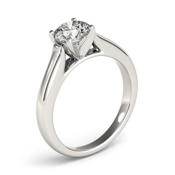 14k White Gold Cathedral Design Solitaire Diamond Engagement Ring (1 cttw) - Image 3
