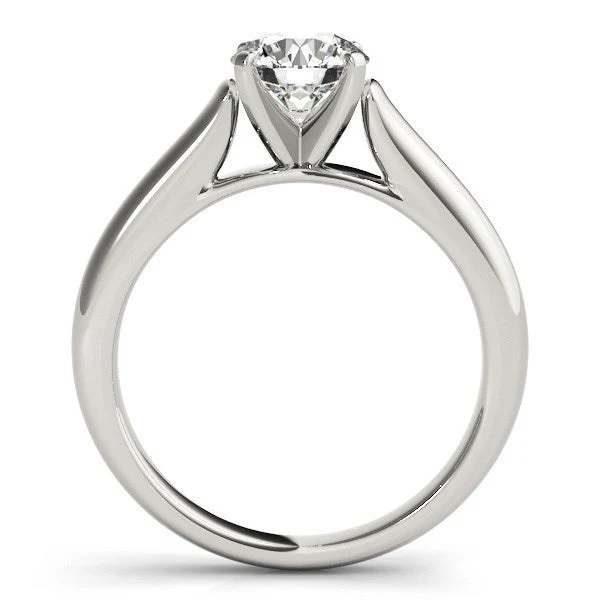 14k White Gold Cathedral Design Solitaire Diamond Engagement Ring (1 cttw) - Image 4