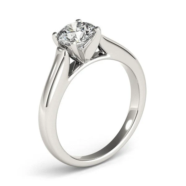 14k White Gold Cathedral Design Solitaire Diamond Engagement Ring (1 cttw) - Image 7