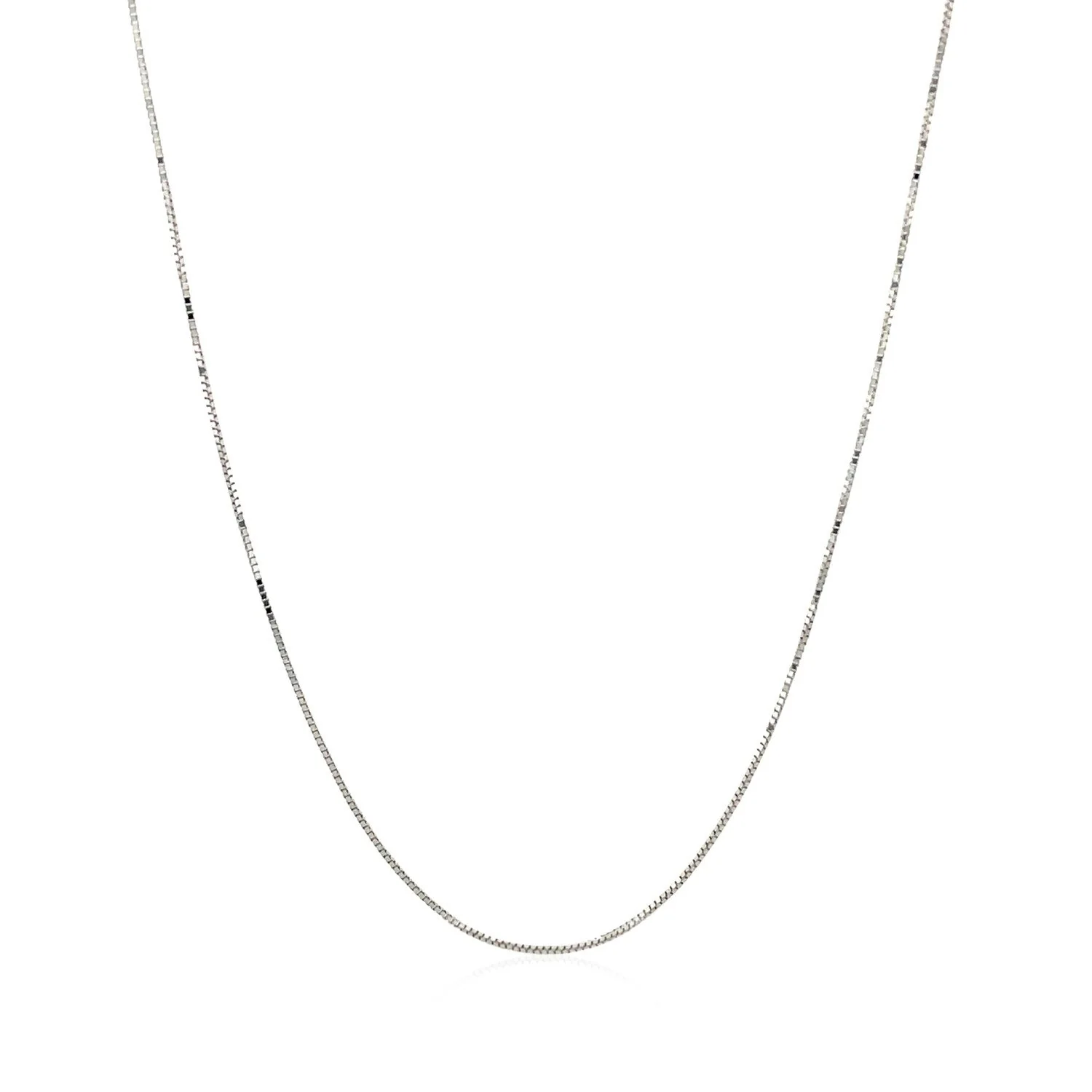 14k White Gold Classic Box Chain 0.45mm - Image 2