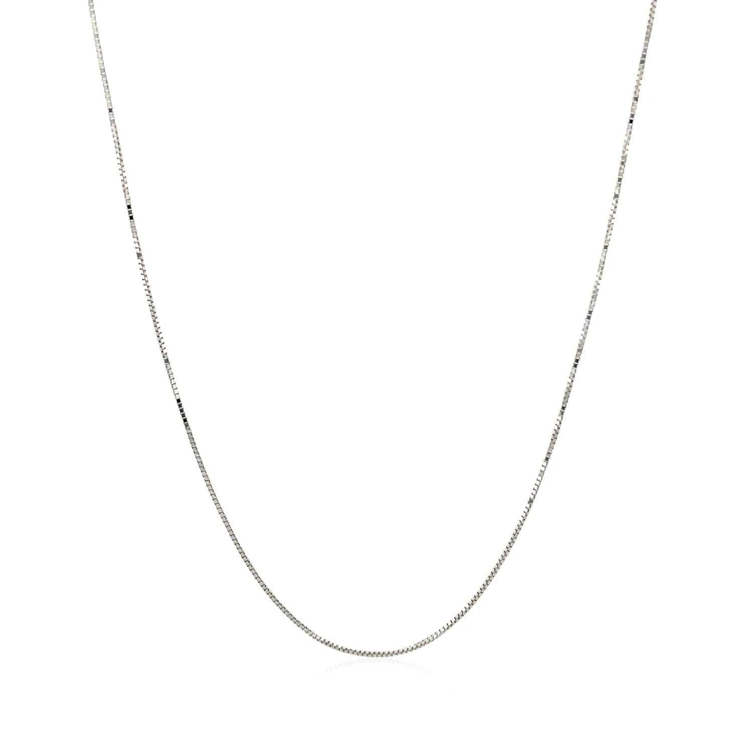 14k White Gold Classic Box Chain 0.45mm - Image 6