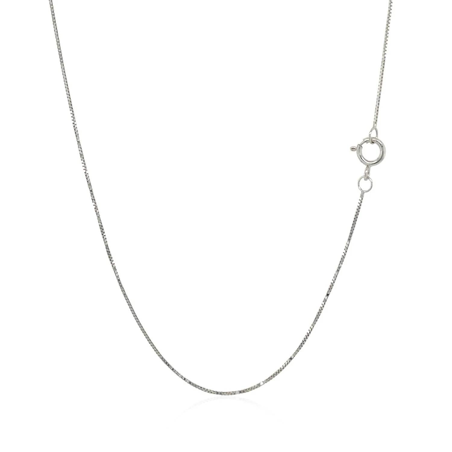 14k White Gold Classic Box Chain 0.45mm - Image 7
