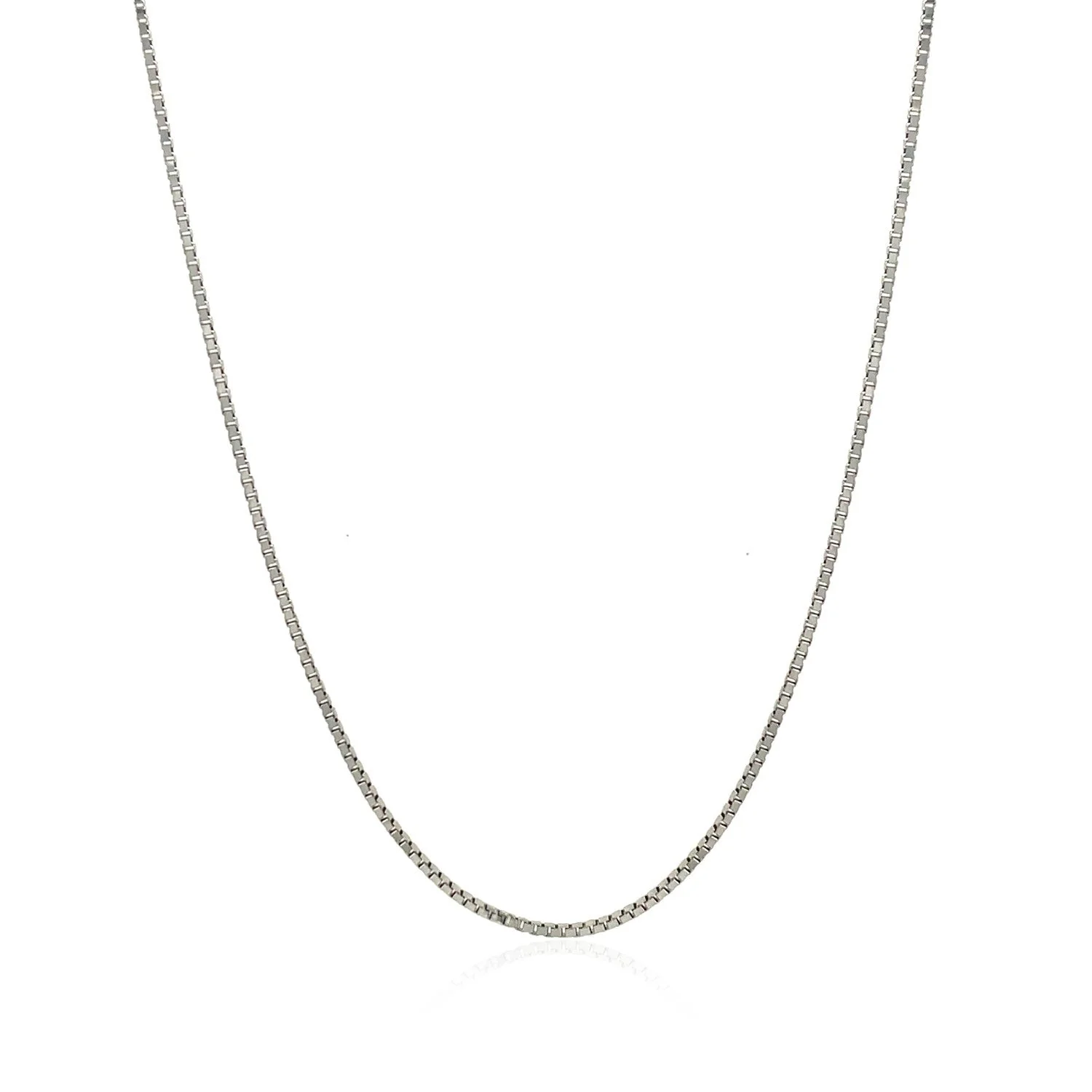 14k White Gold Classic Box Chain 1.0mm - Image 2