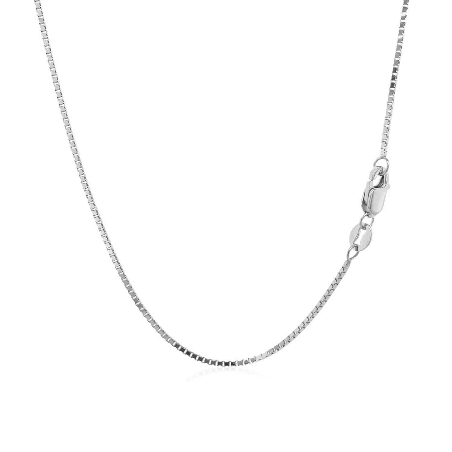 14k White Gold Classic Box Chain 1.0mm - Image 8