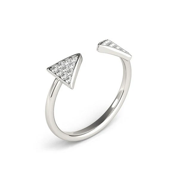 14k White Gold Diamond Arrowhead Open Ring (1/5 cttw) - Image 3