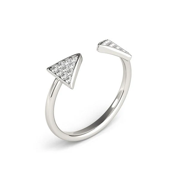 14k White Gold Diamond Arrowhead Open Ring (1/5 cttw) - Image 7