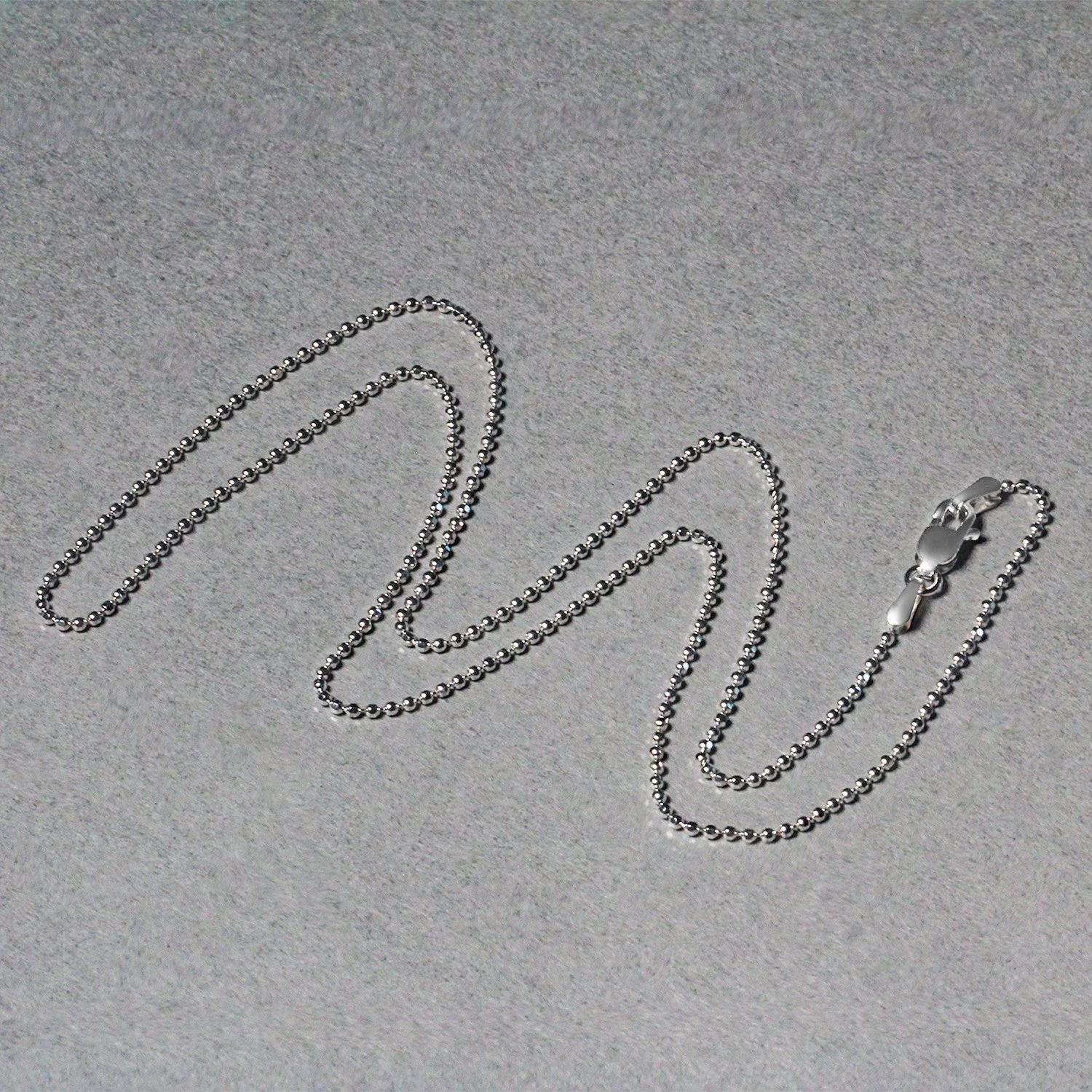 14k White Gold Diamond-Cut Bead Chain 1.2mm - Image 13