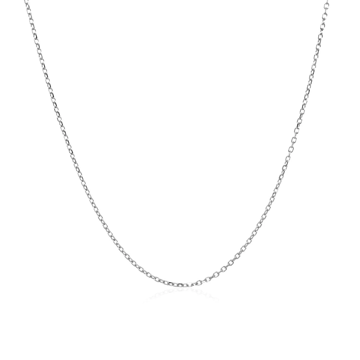 14k White Gold Diamond Cut Cable Link Chain 0.8mm - Image 2