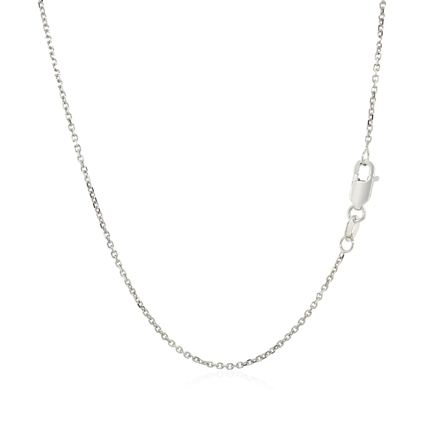 14k White Gold Diamond Cut Cable Link Chain 1.1mm - Image 8