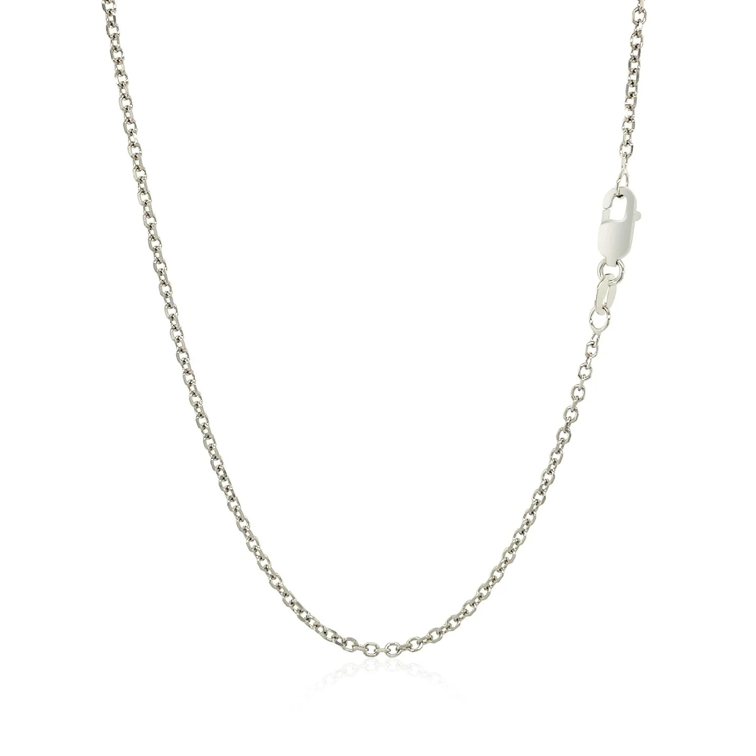 14k White Gold Diamond Cut Cable Link Chain 1.5mm - Image 10