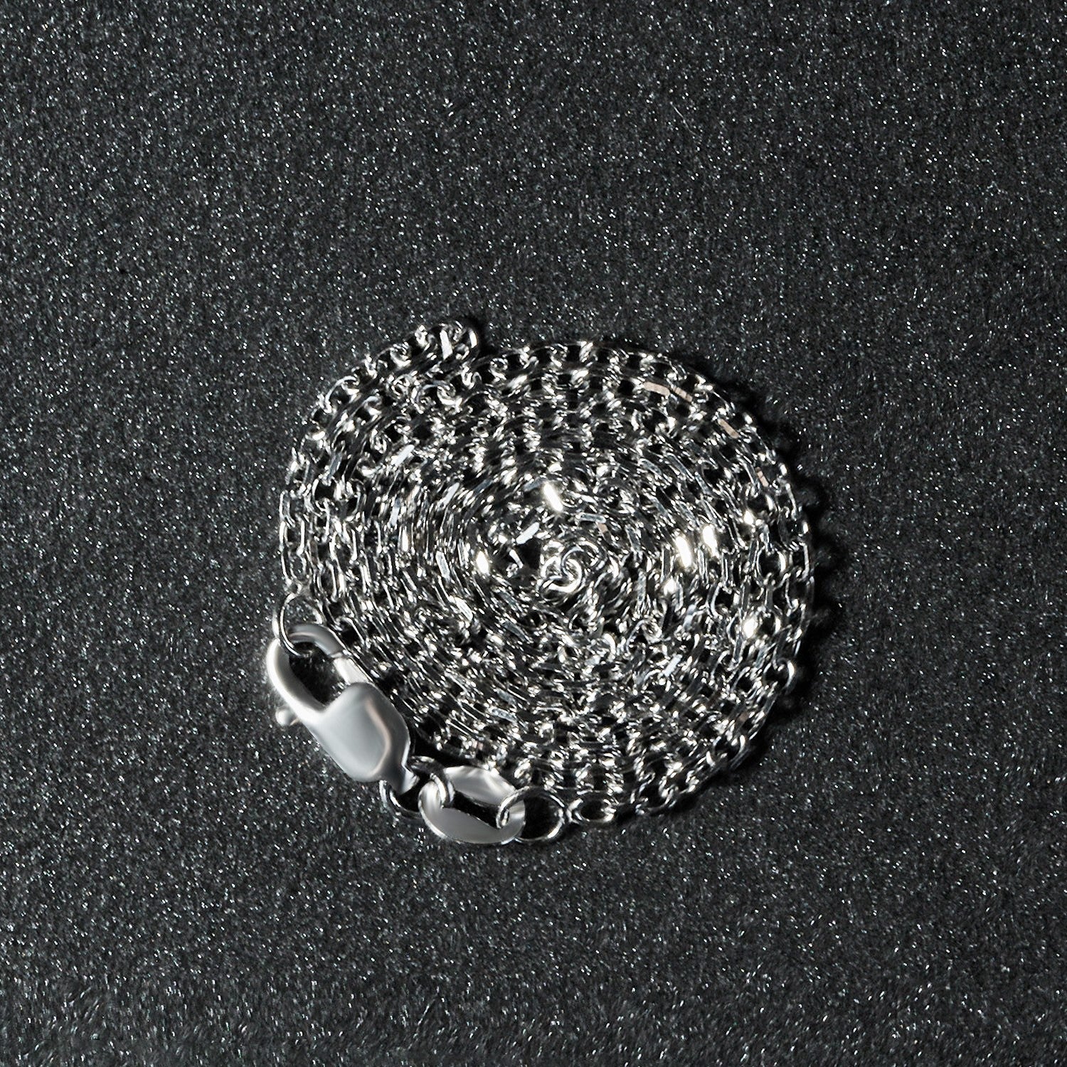 14k White Gold Diamond Cut Cable Link Chain 1.5mm - Image 13