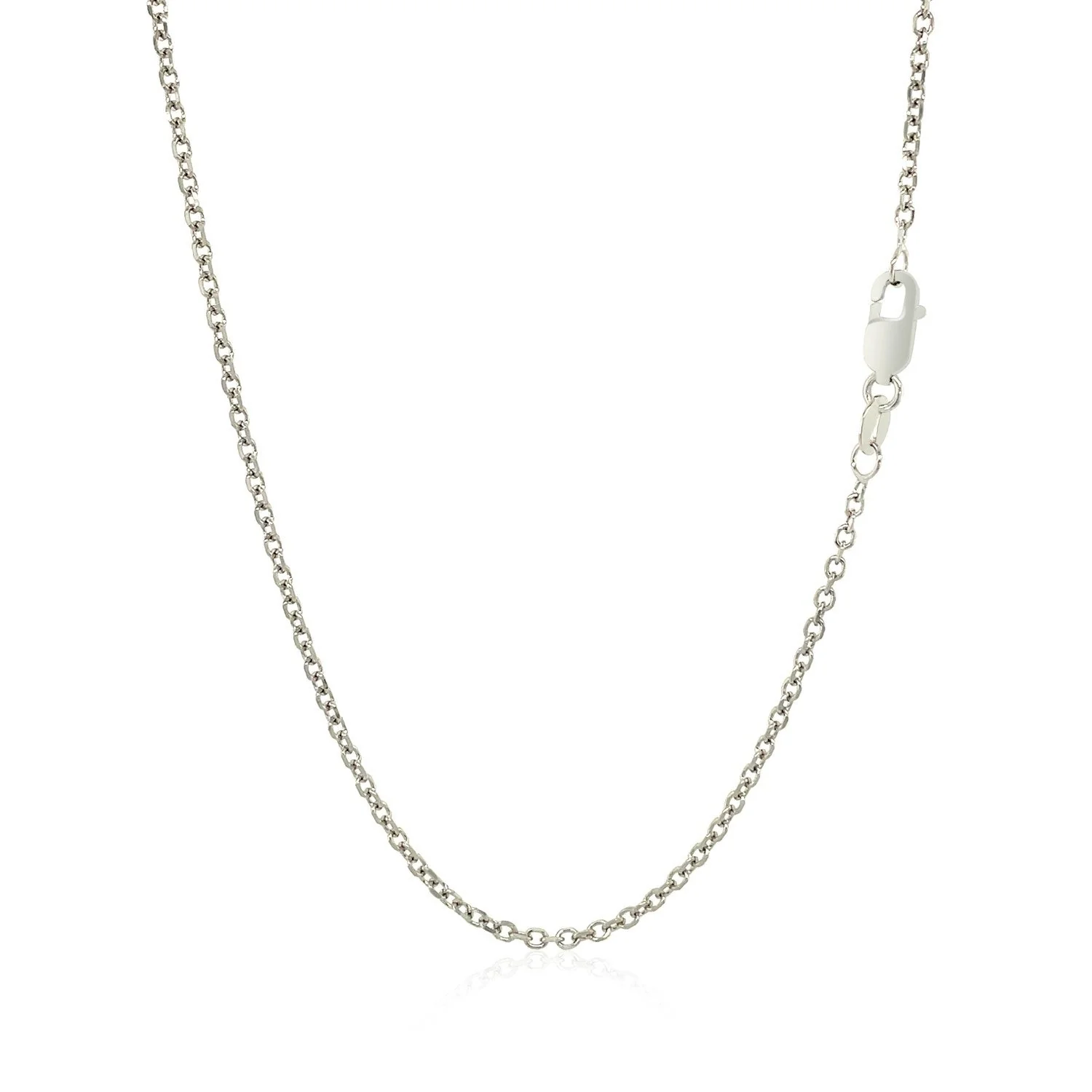 14k White Gold Diamond Cut Cable Link Chain 1.5mm - Image 3