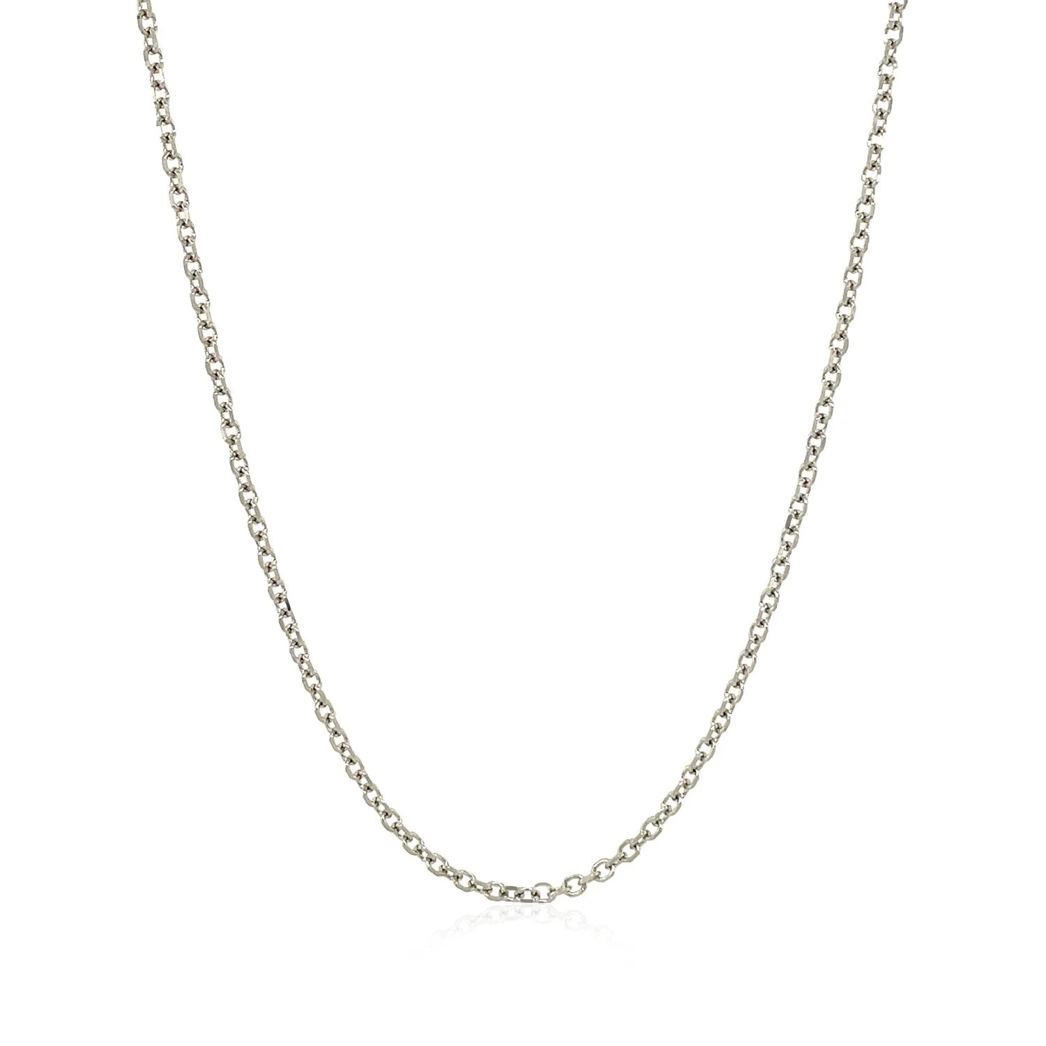 14k White Gold Diamond Cut Cable Link Chain 1.5mm - Image 9