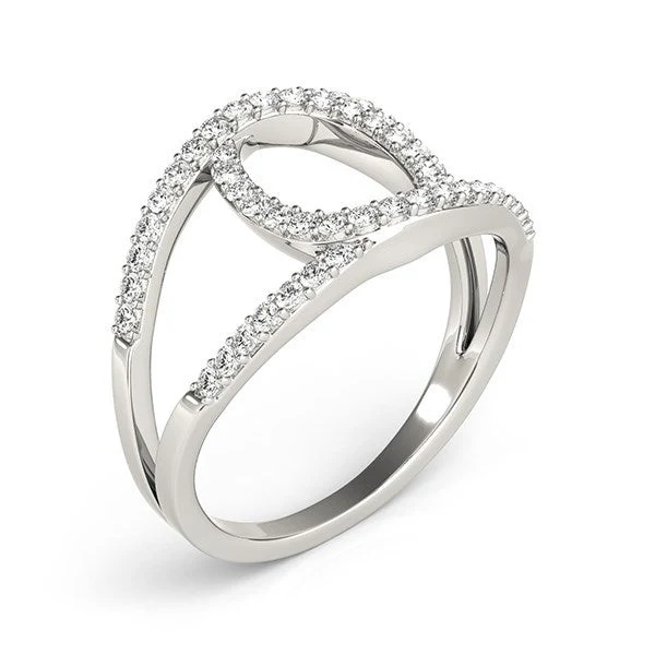 14k White Gold Diamond Loop Style Dual Band Ring (1/2 cttw) - Image 3