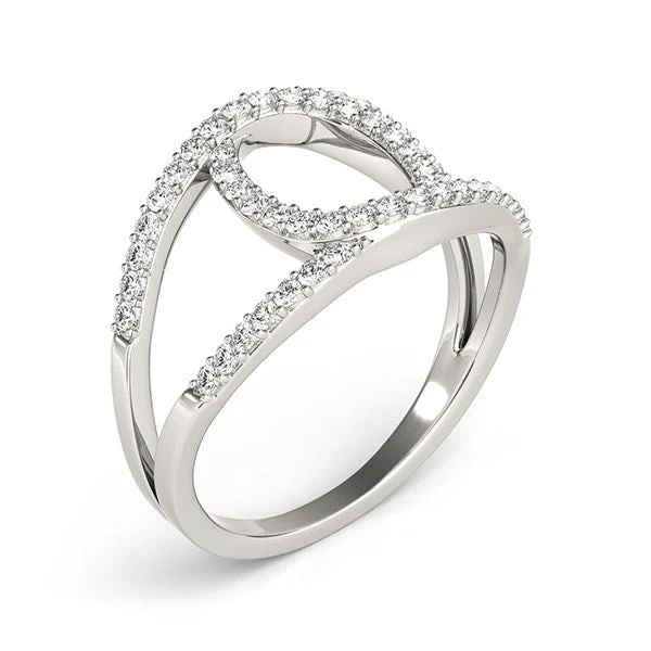 14k White Gold Diamond Loop Style Dual Band Ring (1/2 cttw) - Image 7
