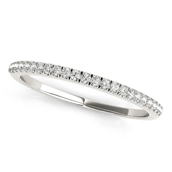 14k White Gold Diamond Pave Set Wedding Band (1/8 cttw) - Image 2