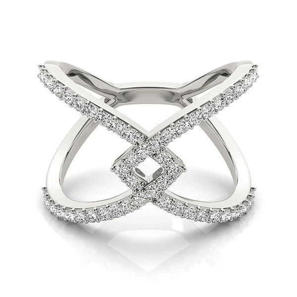 14k White Gold Fancy Entwined Design Diamond Ring (1/2 cttw) - Image 6