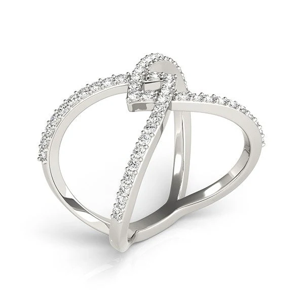 14k White Gold Fancy Entwined Design Diamond Ring (1/2 cttw) - Image 7