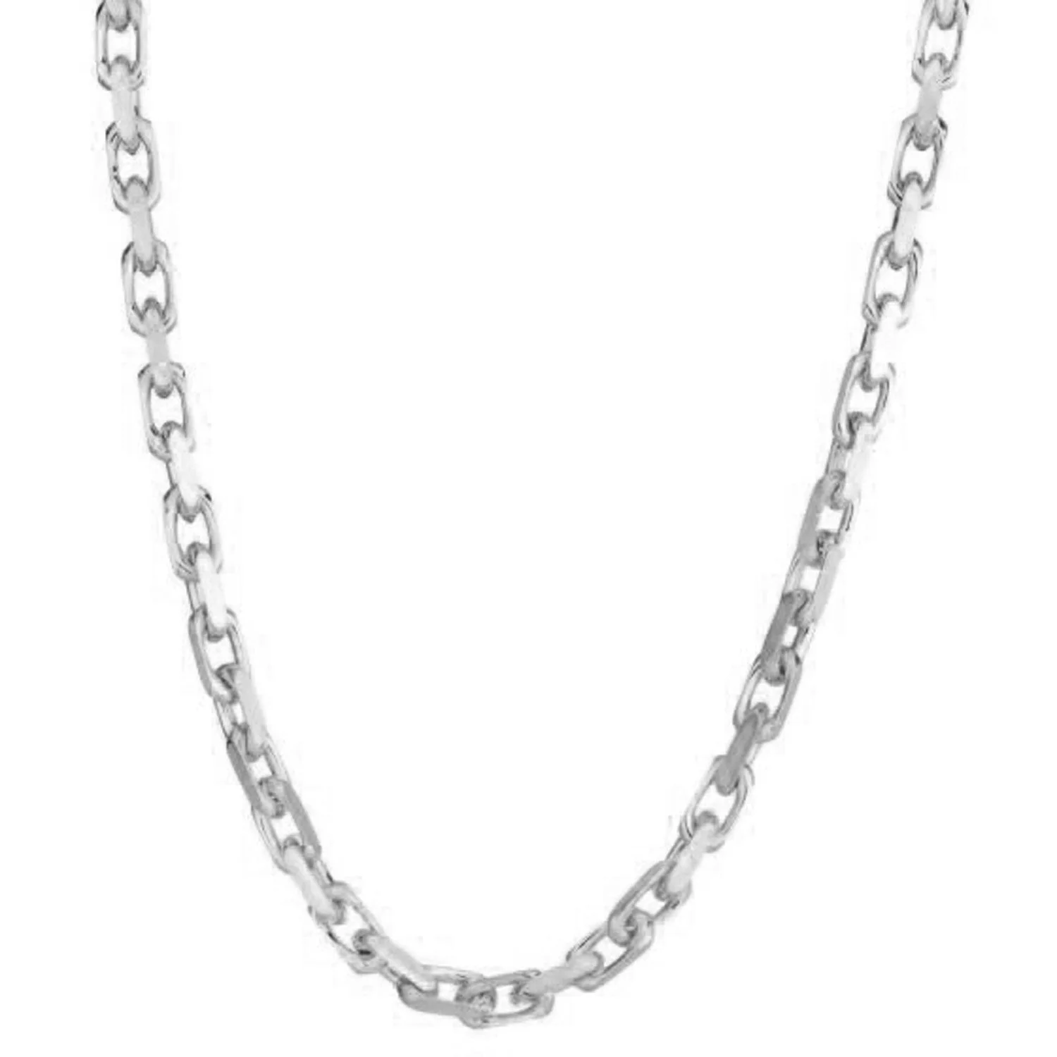 14k White Gold French Cable Link Chain (4.80 mm) - Image 5