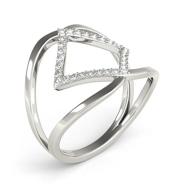 14k White Gold Interlaced Design Diamond Ring (1/5 cttw) - Image 3