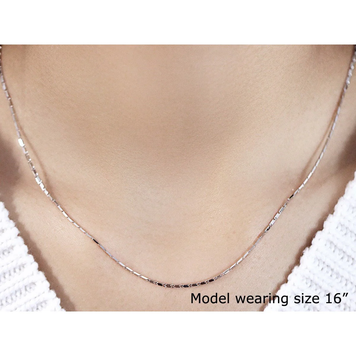 14k White Gold Lumina Pendant Chain 1.0mm - Image 4