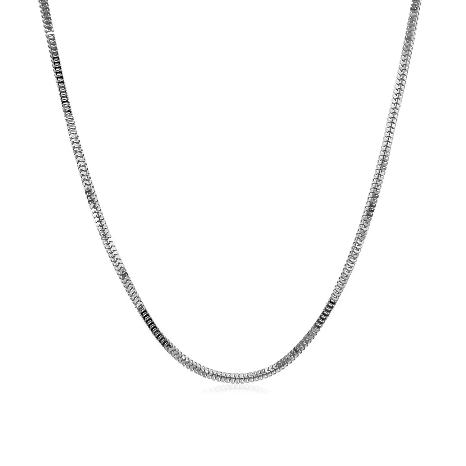 14k White Gold Milano Chain 1.1mm - Image 6
