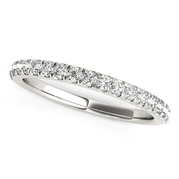 14k White Gold Pave Set Diamond Wedding Ring (1/4 cttw) - Image 2