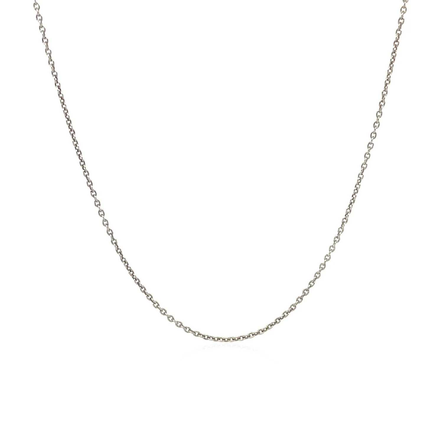 14k White Gold Round Cable Link Chain 1.1mm - Image 2