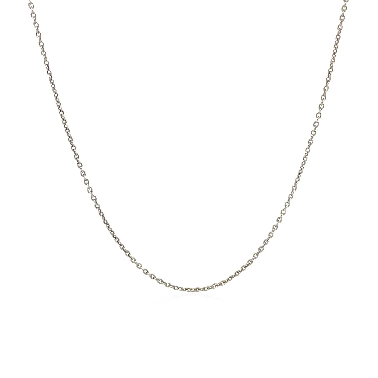 14k White Gold Round Cable Link Chain 1.1mm - Image 8