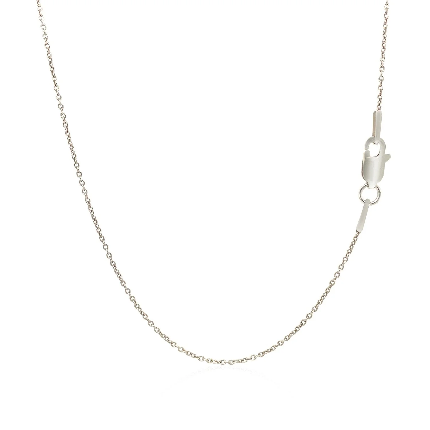14k White Gold Round Cable Link Chain 1.1mm - Image 9