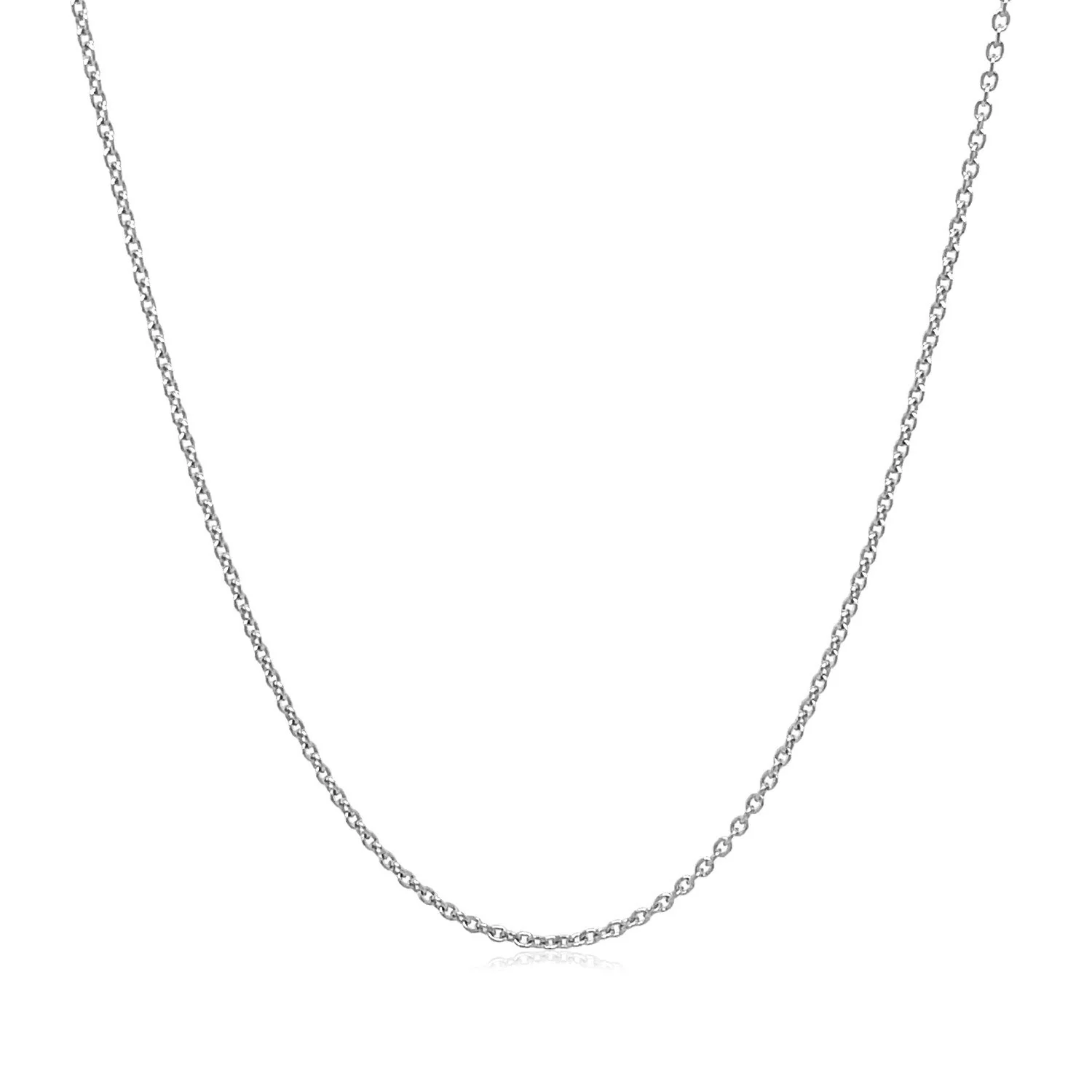 14k White Gold Round Cable Link Chain 1.1mm - Image 2