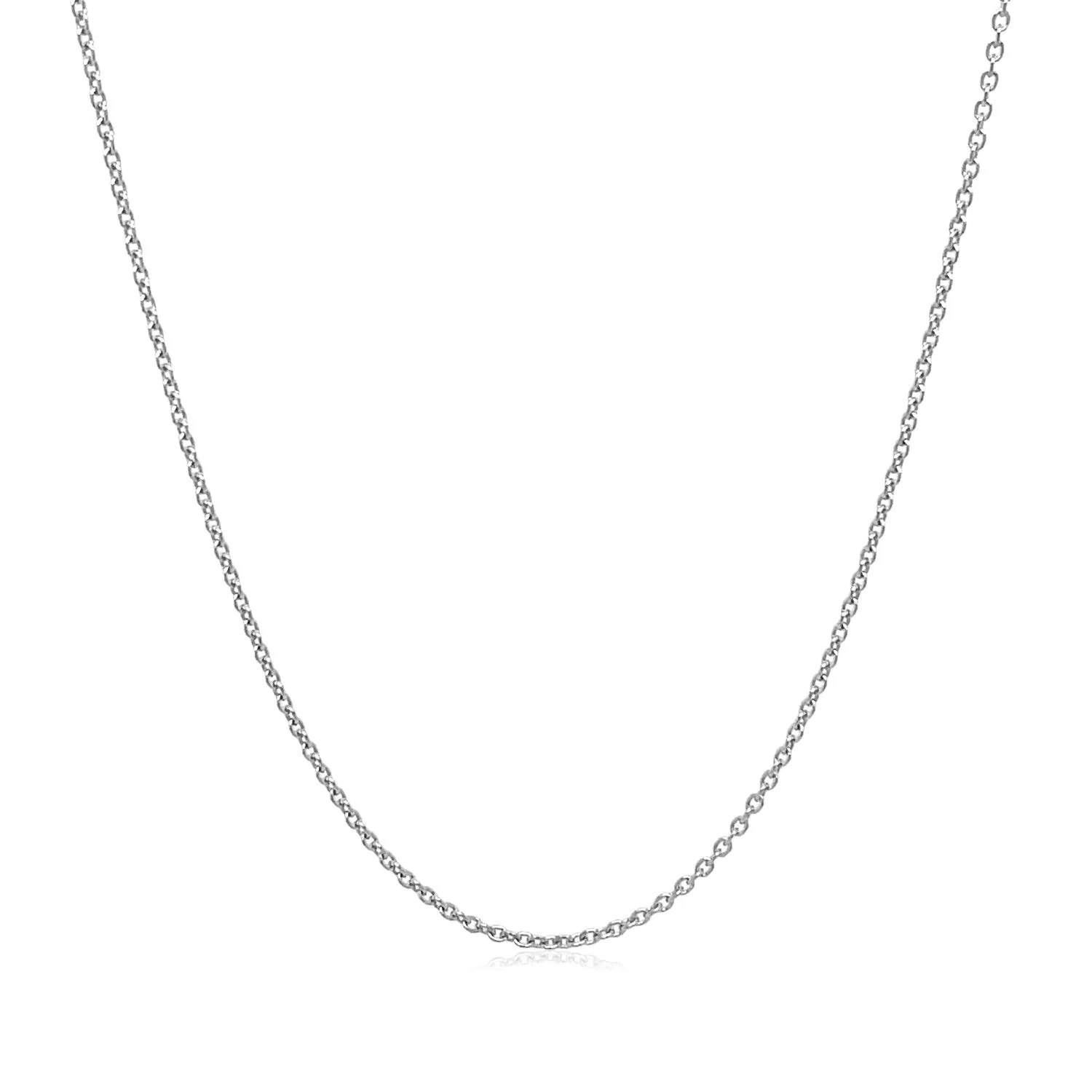 14k White Gold Round Cable Link Chain 1.1mm - Image 7