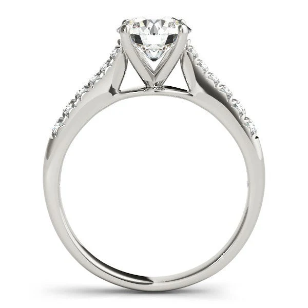 14k White Gold Round Cut Diamond Engagement Ring (1 5/8 cttw) - Image 2