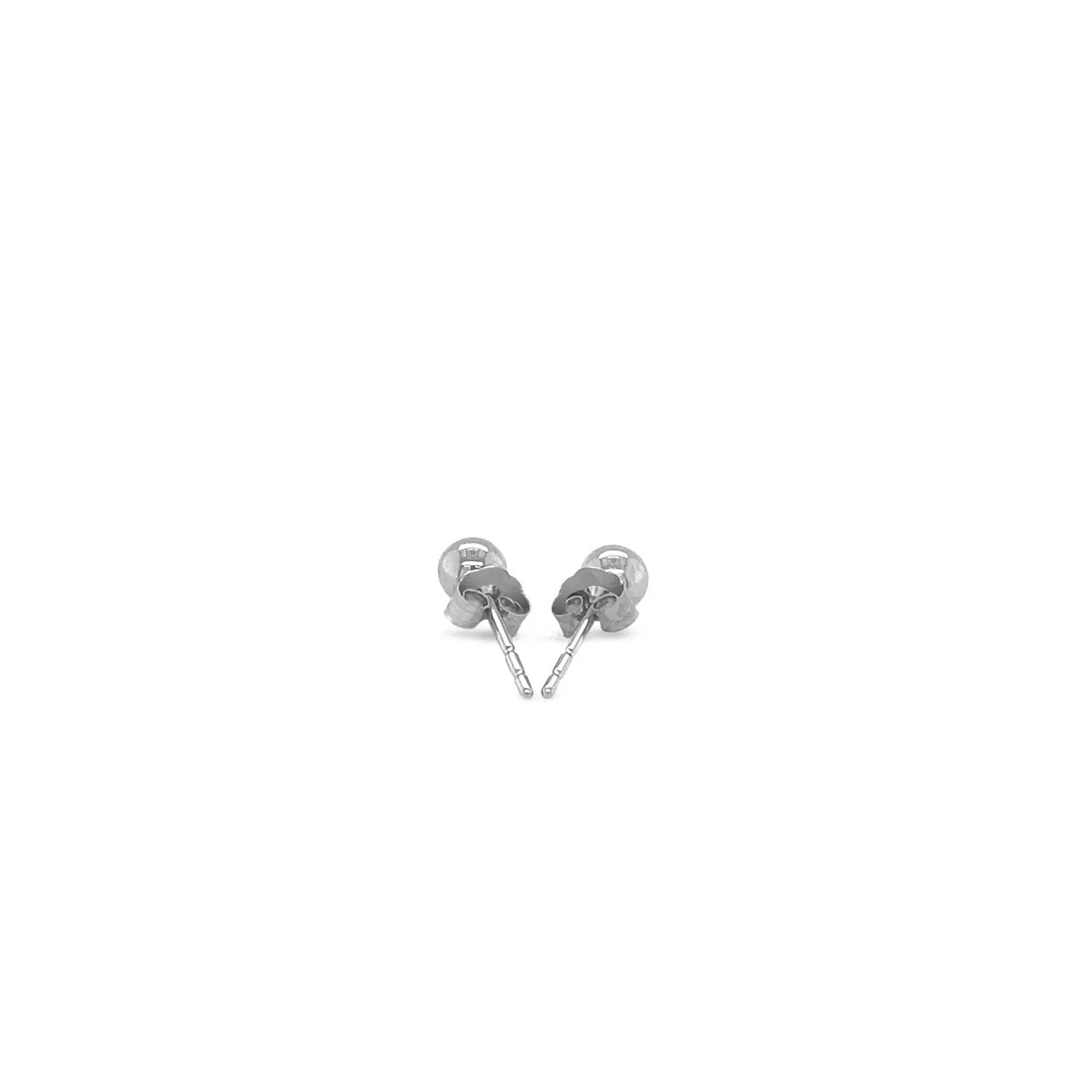 14k White Gold Round Stud Earrings (4.0 mm) - Image 6