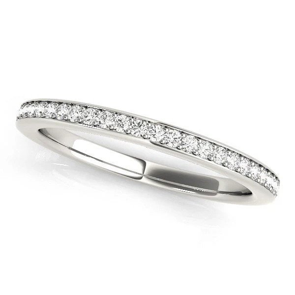 14k White Gold Simple Diamond Wedding Ring (1/4 cttw) - Image 2