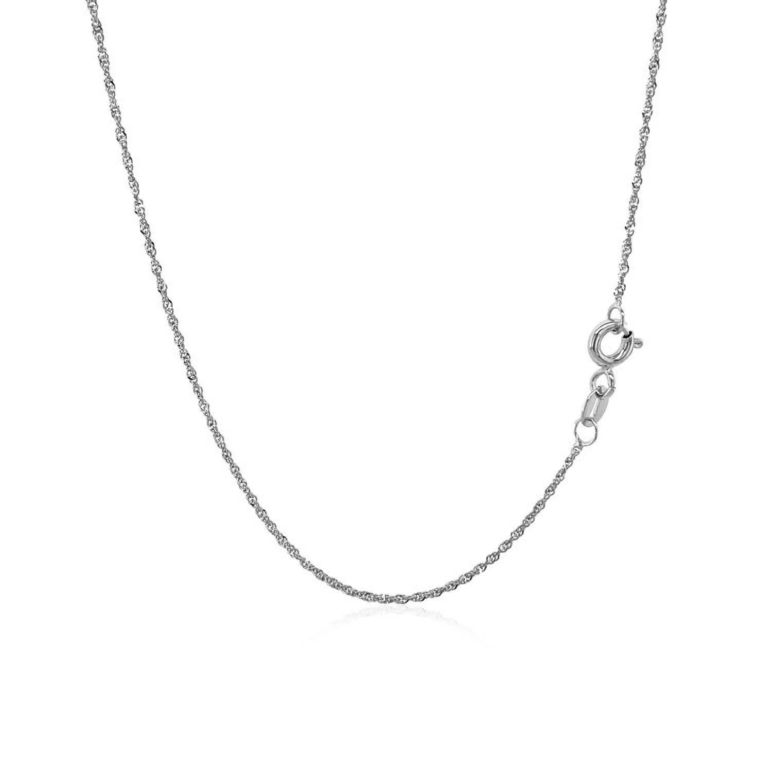 14k White Gold Singapore Chain 1.0mm - Image 8