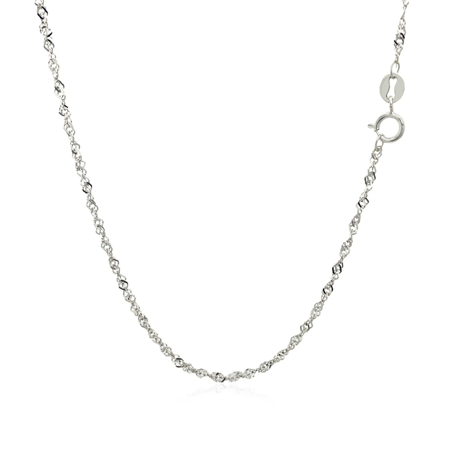 14k White Gold Singapore Chain 1.5mm - Image 3