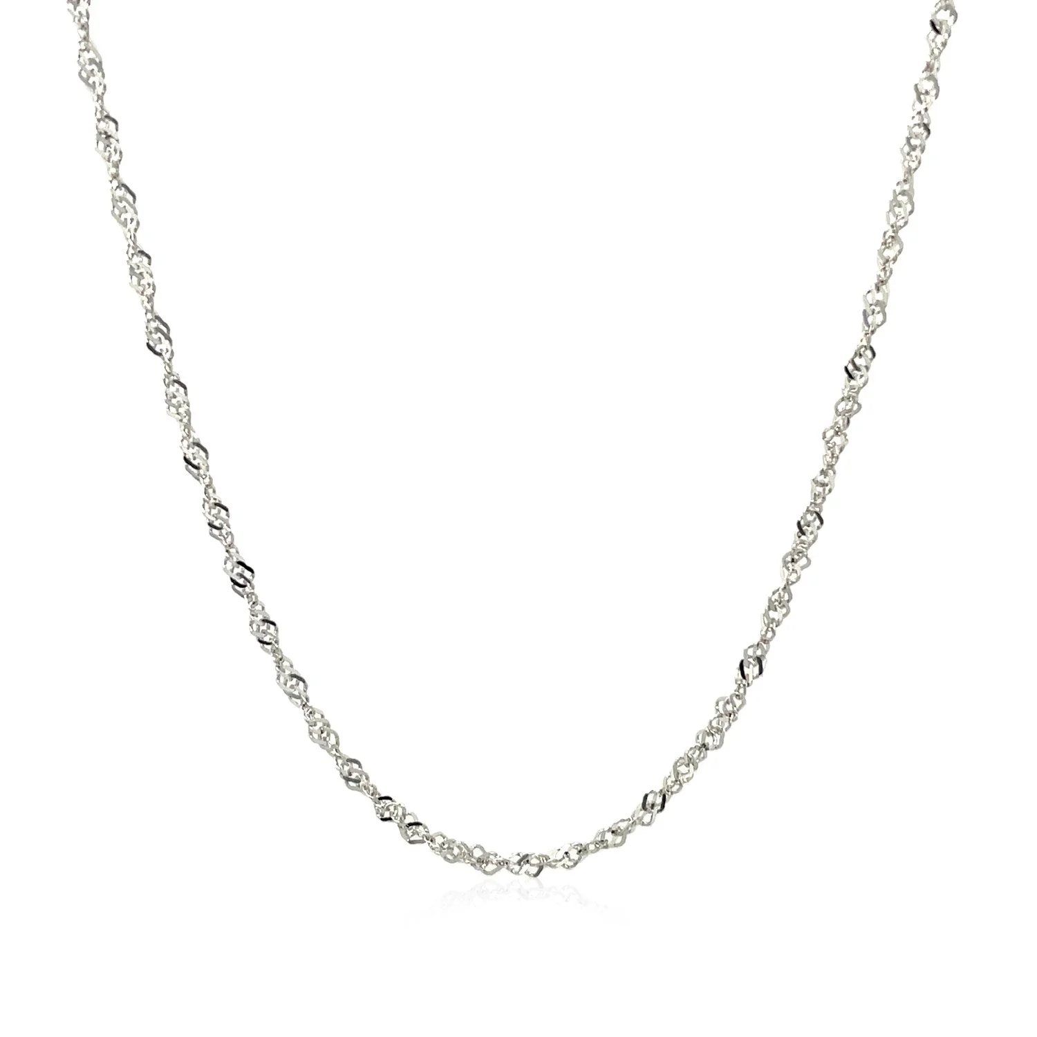 14k White Gold Singapore Chain 1.5mm - Image 6