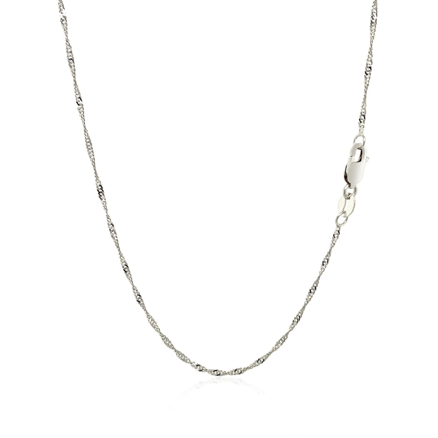 14k White Gold Singapore Chain 1.5mm - Image 3