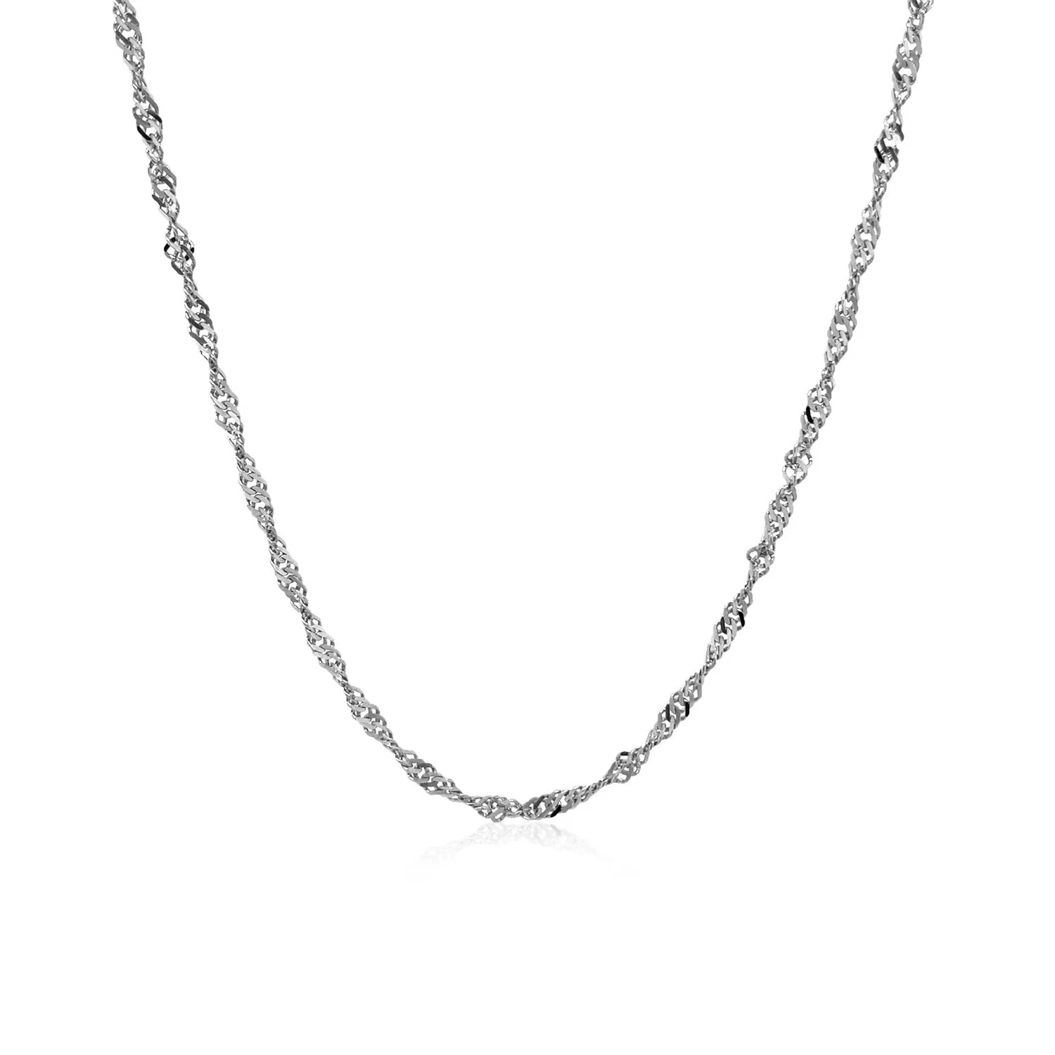 14k White Gold Singapore Chain 1.7mm - Image 10