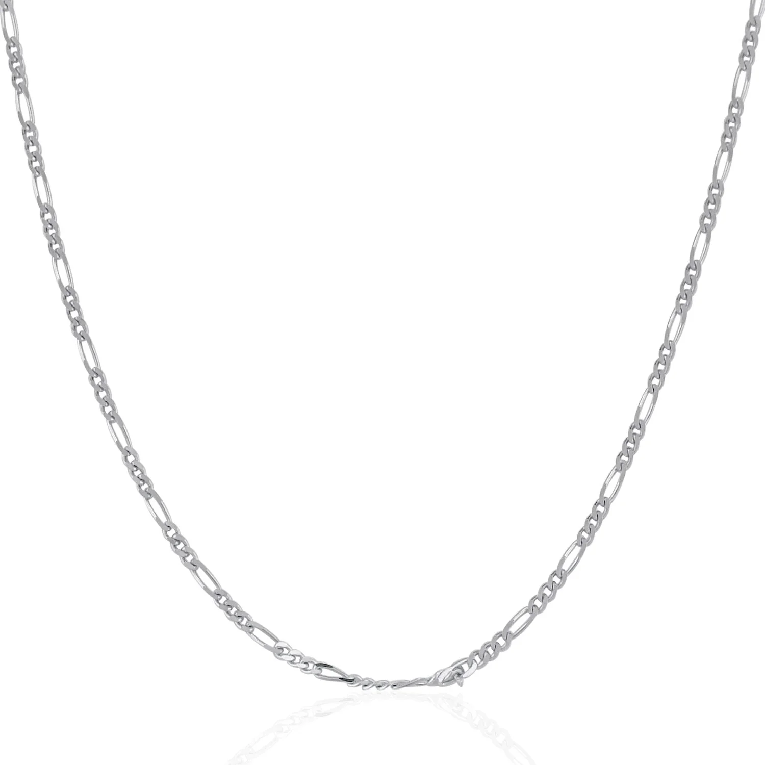 14k White Gold Solid Figaro Chain 1.9mm - Image 7
