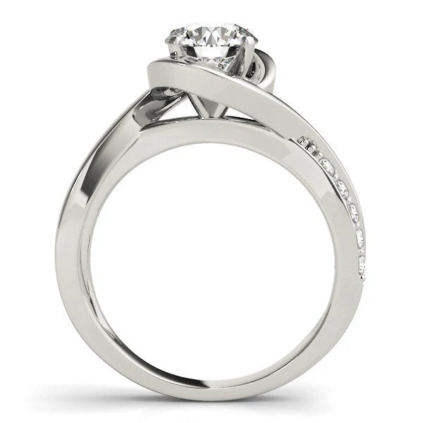 14k White Gold Split Band Round Bypass Diamond Engagement Ring (1 1/8 cttw) - Image 4