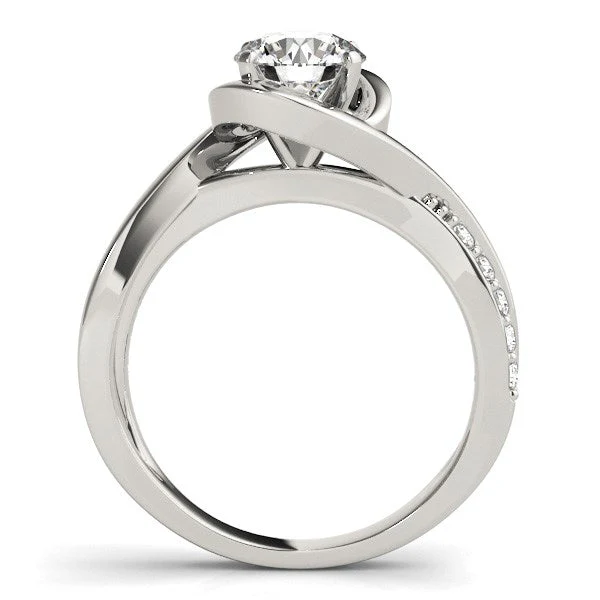 14k White Gold Split Band Round Bypass Diamond Engagement Ring (1 1/8 cttw) - Image 8