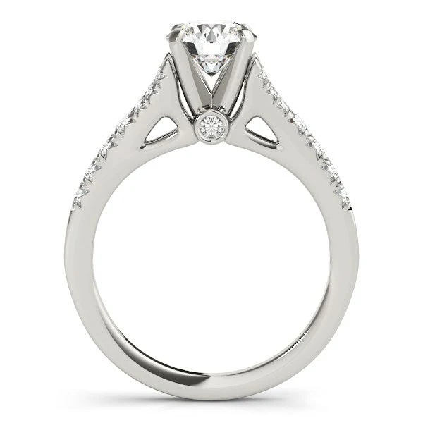 14k White Gold Split Shank Prong Set Diamond Engagement Ring (1 3/8 cttw) - Image 4