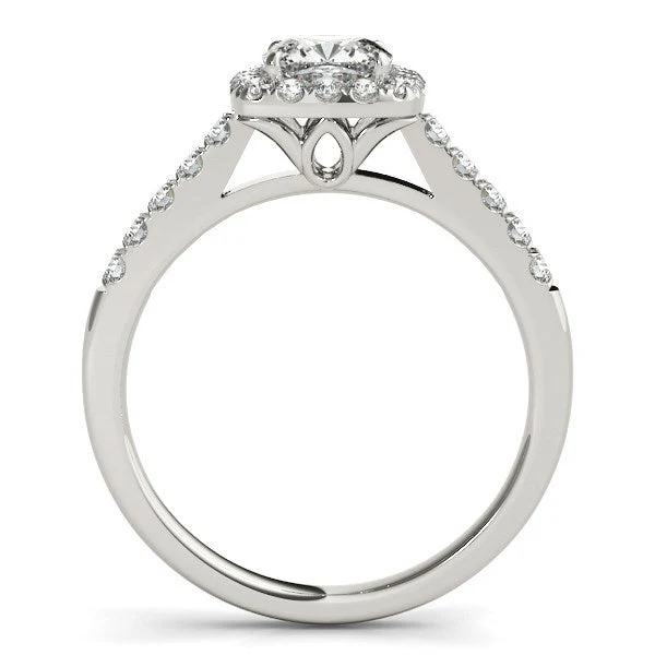 14k White Gold Square Outer Shape Round Diamond Engagement Ring (3/4 cttw) - Image 2